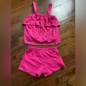 Carters 3T toddler girl matching set ruffle top shorts summer beach pool park